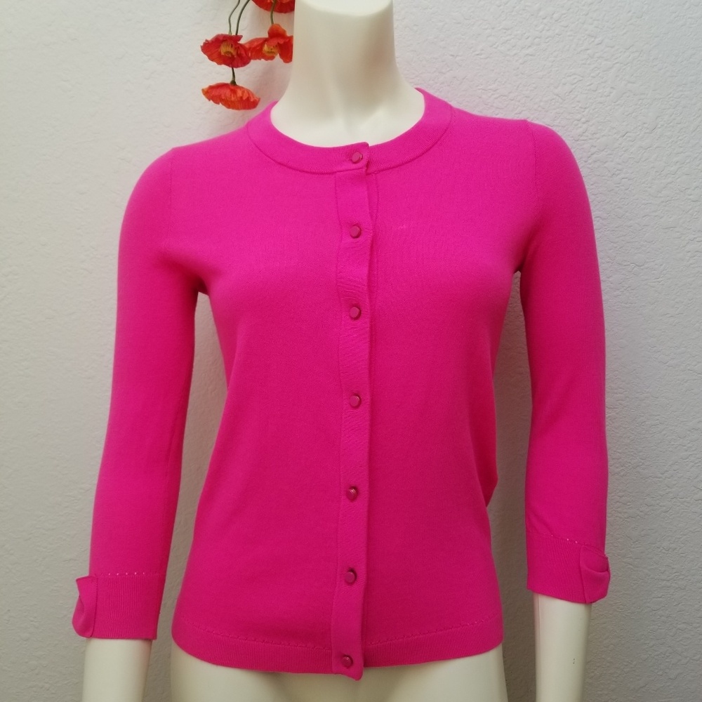 Kate Spade Somerset Bow Sleeve Pink Cardigan XS
